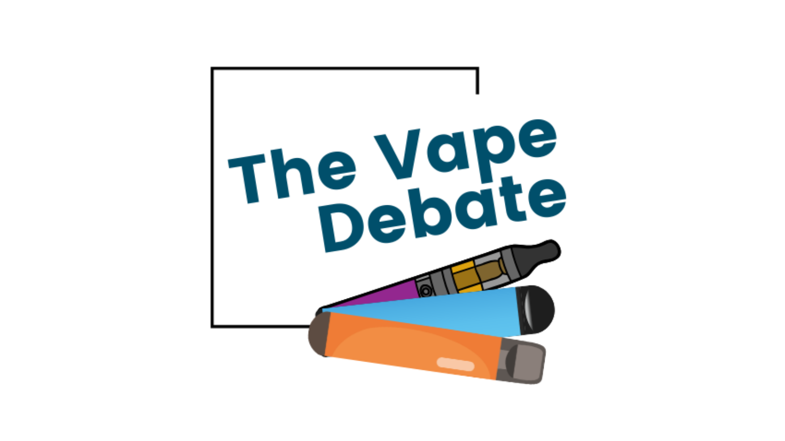 The Vape Debate logo with an image of three vapes.