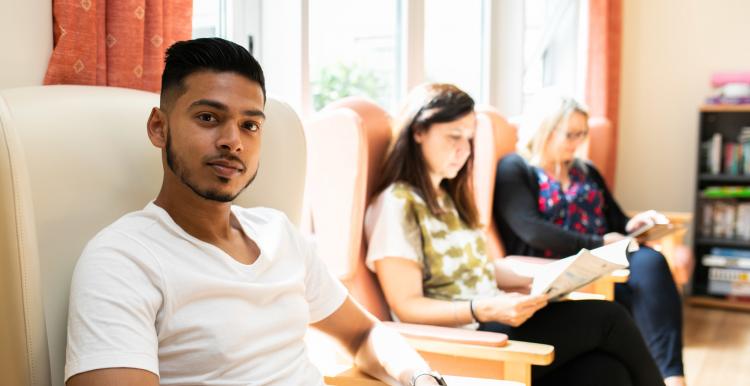 Range of people waiting in the waiting room 