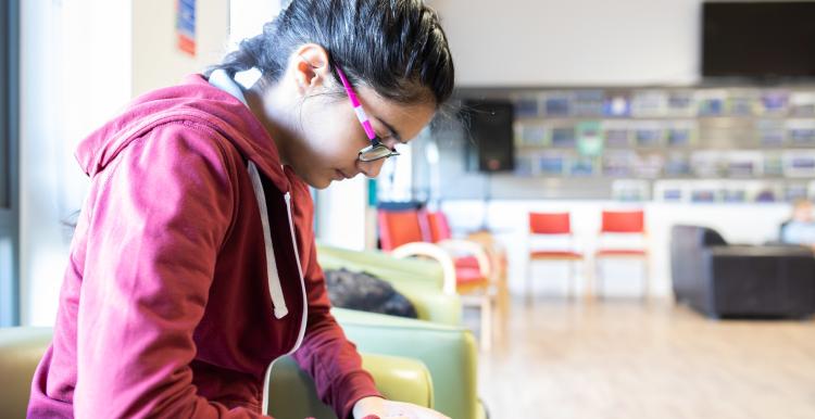 Young person on a phone