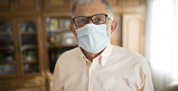 Gentleman wearing a face mask