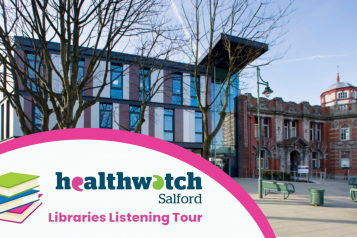 A photo of Eccles Library with the Library Tour logo